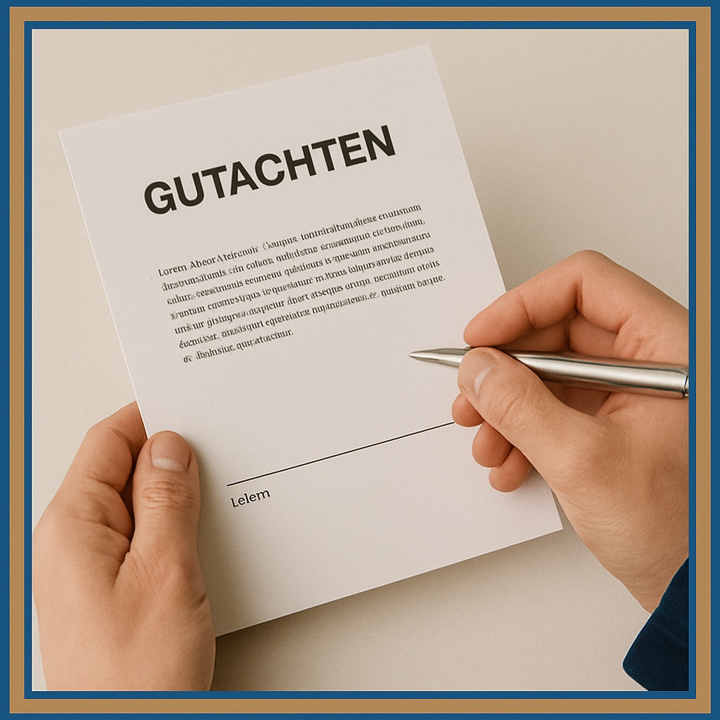 Schriftliches Gutachten – strukturierte Bewertung auf Basis der Unterlagen